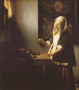 Jan Vermeer Woman Holing a Balance (mk08) china oil painting reproduction